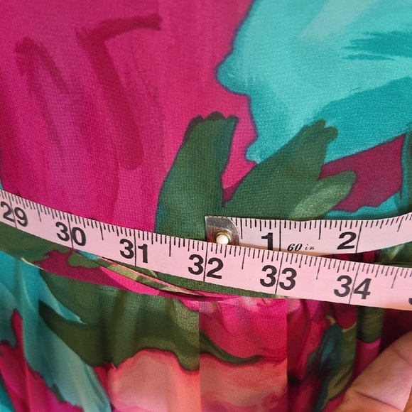 NWT London Times Floral Halter Maxi Dress Size 10 Tropical Print Pink Turquoise - Picture 11 of 16
